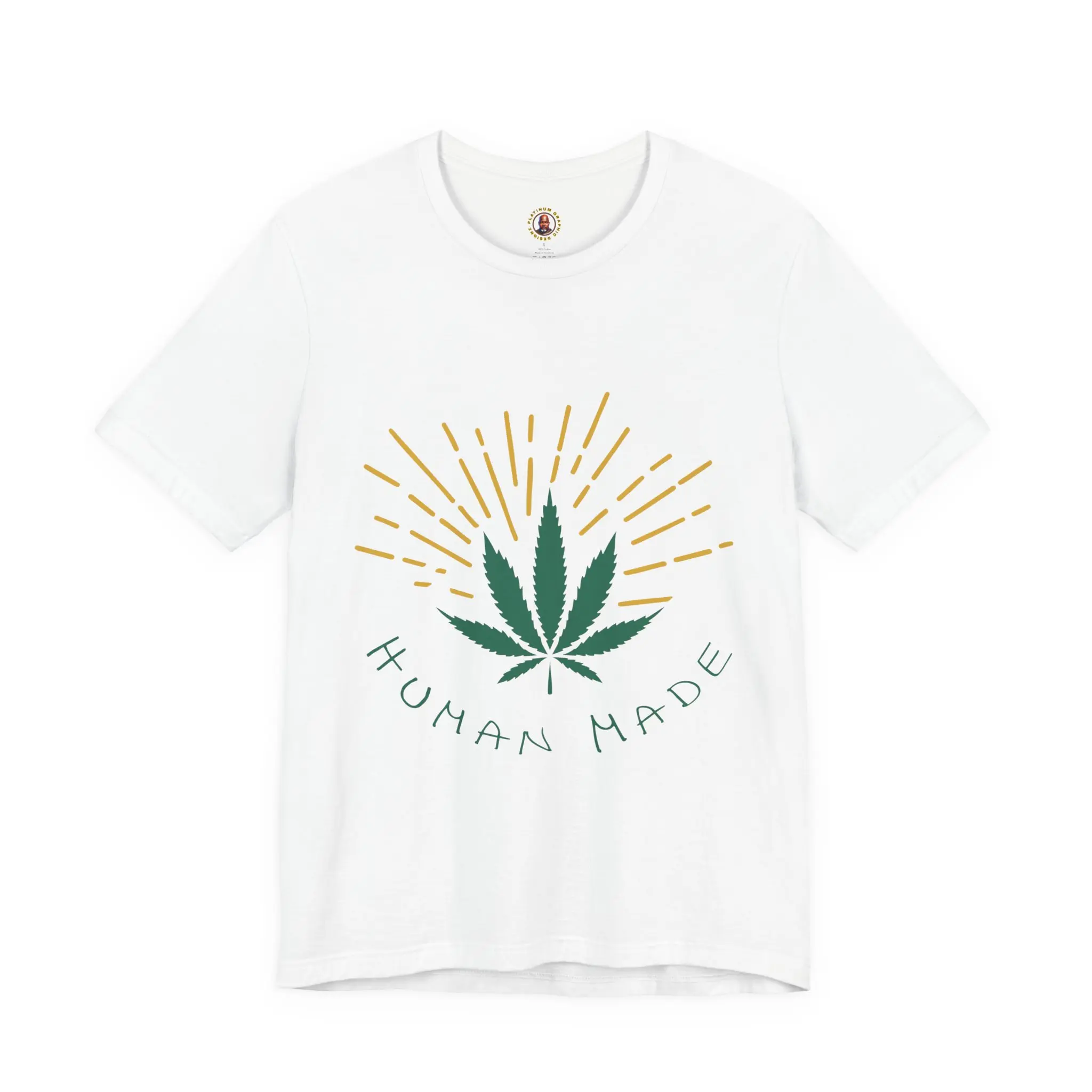 Human Made Cannabis Leaf T-Shirt — Graphic Marijuana Tee for Enthusiasts