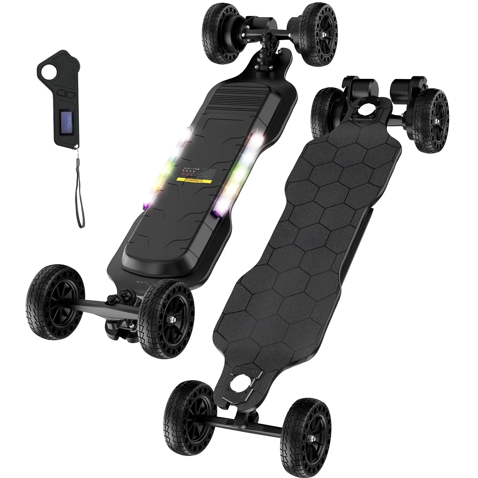 【Sleek Glide】 Dealsforyou Electric Skateboard with Remote Control 32MPH Top Speed 3000W Motor Powerful Longboard for Adults Teens Removable Battery Quick Replace Silent Rubber Wheels Summervibes
