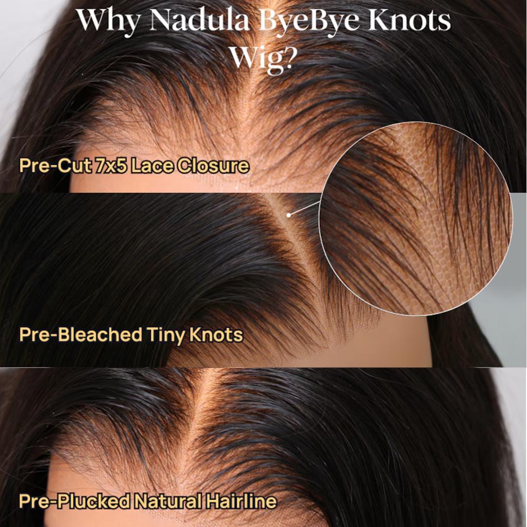 【LIVE NEW IN】Nadula 20'' Three-Tone Ombre Natural Black to Brown to Blonde Water Wave Wig 7x5 Lace Closure Human Hair Wigs with Drawstring Narural Hairline Beginners Friendly Put On and Go