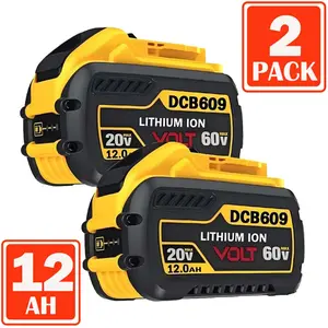 2Packs 12.0Ah Replacement for Dewalt 20V Battery Compatible with Dewalt 20V/60V Battery DCB609 DCB606 DCB612 Series Power Tools Charger