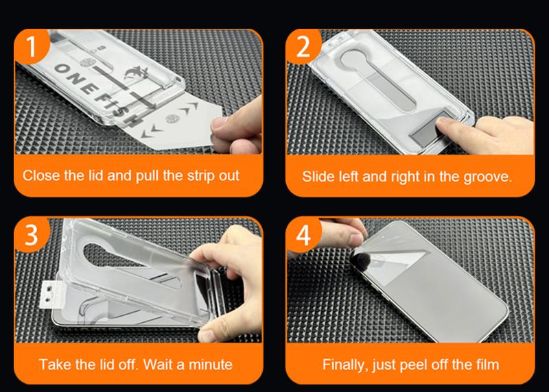 One Fish Screen Protector 2 Pack for iPhone & Samsung Privacy Protection  Dust Free Crystal Clear  Scratch-Resistant