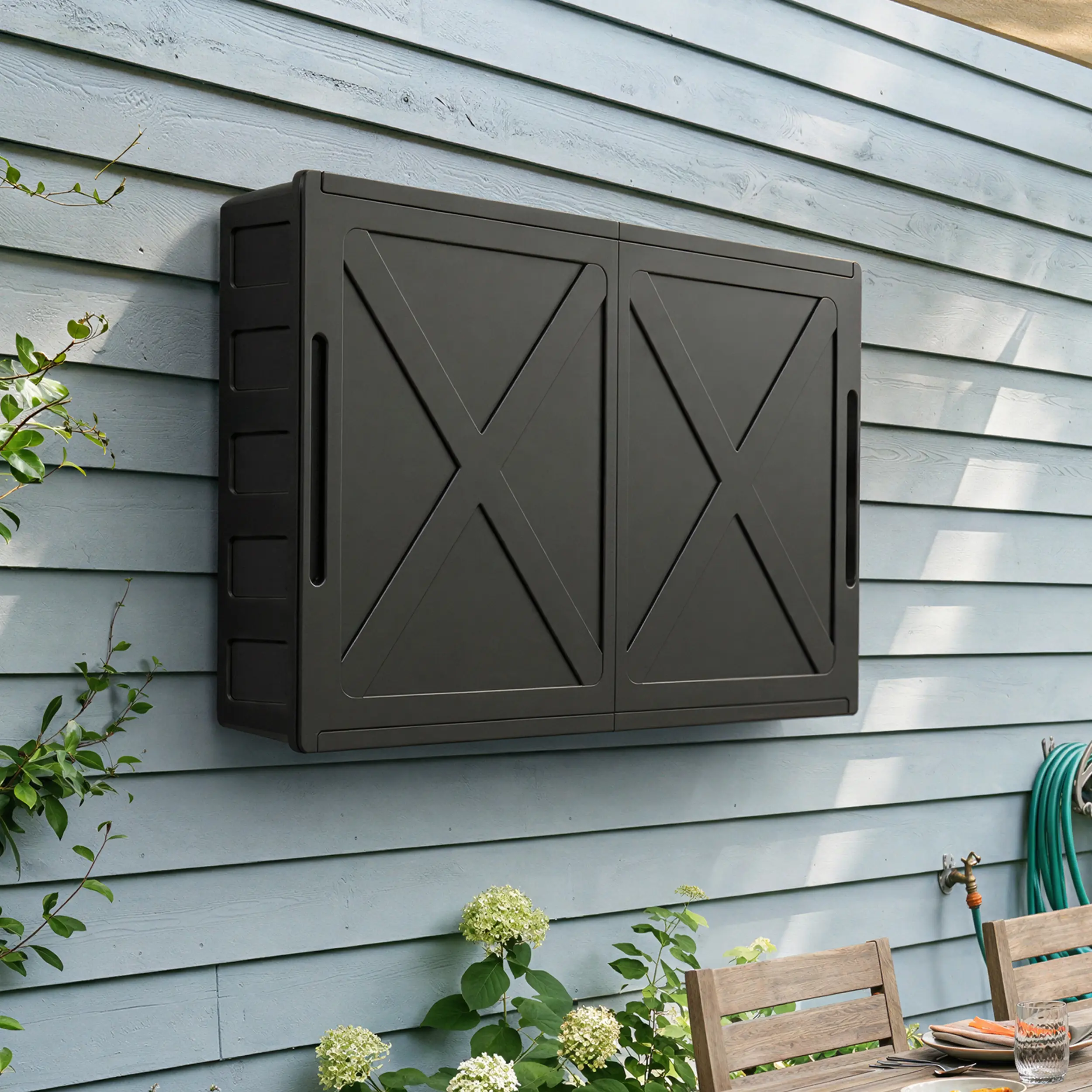 Outdoor TV Enclosure, 55 inch Outdoor TV Cover Weatherproof,Hard Plastic TV box with Frosted Panel, Adjustable Wall Mount Bracket for Yard/Swimming Pool(36-55inch)