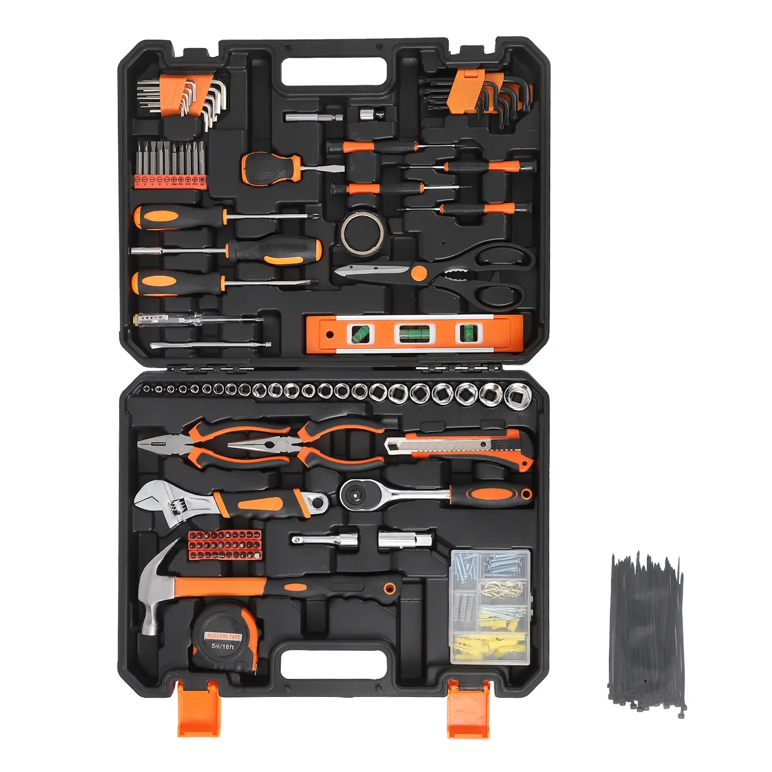Garvee 247-Piece Manual Multi-Tool Tool Kit with Compartmentalized Toolbox, Including Wrenches, Screwdrivers, Pliers, Hammer – Ideal for DIY Repairs, Apartment Use, Multi-Tool Tool Kits, Compartmentalized Tool Kits