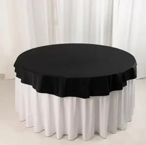 Scuba Round Tablecloth 70" Black - Wrinkle Free & Stain Resistant Sophisticated Table Cover