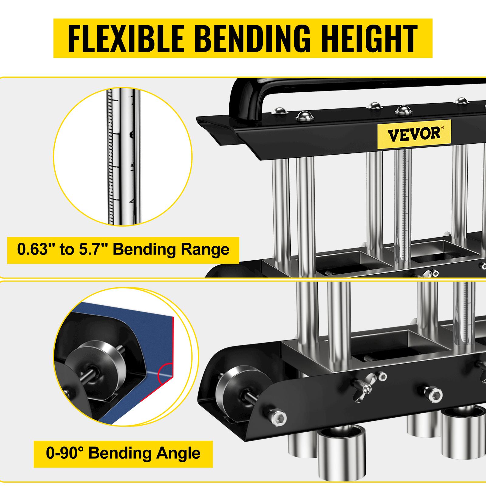 VEVOR Three-Station Edge Roller, Large Radius, 0-90° Bending Angle Sheet Metal Brake, Quickly Adjusts for Making 0.63\"-5.7\" Bends in 30-19 Gauge Steel, for Clean Crisp Bends in Metal Roofing Materia VEVOR Three-Station Edge Roller, Large Radius, 0-90° Bending Angle Sheet Metal Brake, Quickly Adjusts for Making 0.63\"-5.7\" Bends in 30-19 Gauge Steel, for Clean Crisp Bends in Metal Roofing Materia