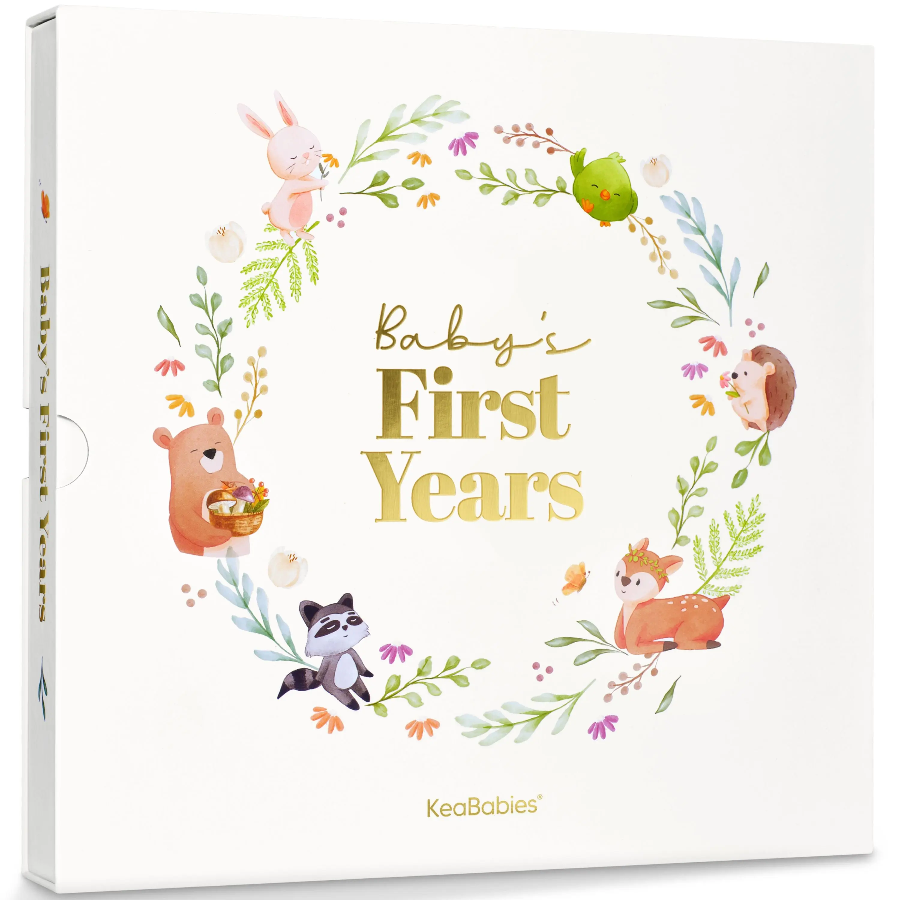 Keepsake Baby Memory Book, Girl, Boy - Beautiful First 5 Year Journal Book, 100 Pages Newborn Milestone Scrapbook, From Pregnancy to Age 5, First Time Mom Gifts for Baby Shower, Gender Neutral