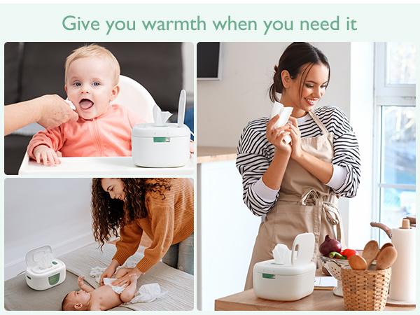 Momcozy Baby Wipe Warmer, Innovative Spring Design, Large Capacity Wipes Dispenser, Fast and Even Heating, 4 Modes of Temperature Heating Control 1 Pack {B}