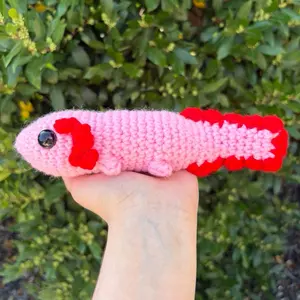 Crochet Axolotl, Adam the Axolotl, Decorative, Amphibian, Salamander, Handmade