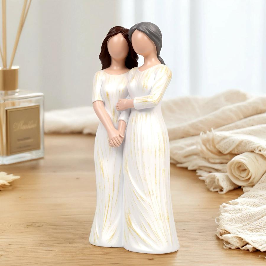 Charming Resin Double Heart Figurine | Elegant Home Decor | A unique gift for couples and friends, embodying love, friendship, and unwavering affection, adding a warm and meaningful atmosphere to your home or office.