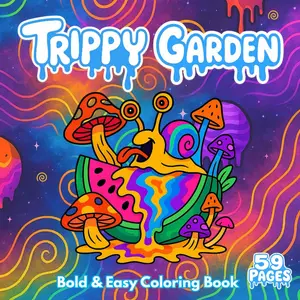 Trippy Garden: Bold & Easy Coloring Book for Adults and Teens – Psychedelic Designs to Relax and Relieve Stress