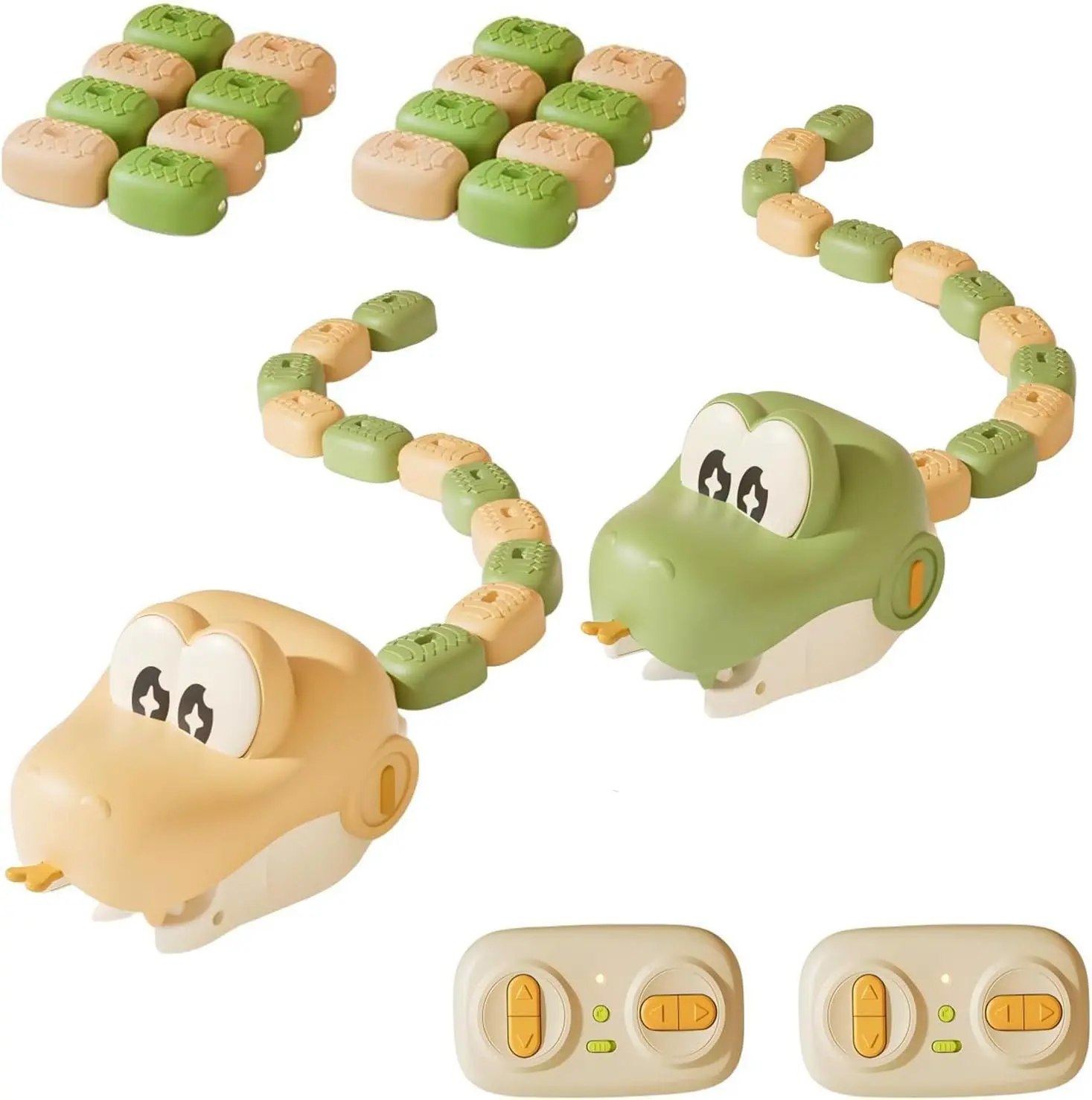 Remote Controlled Greedy Snake Game Toy - Rechargeable, Wireless, LED Lights, Strategy & Teamwork Bonding, Family Indoor Stress Relief Gift for Boys