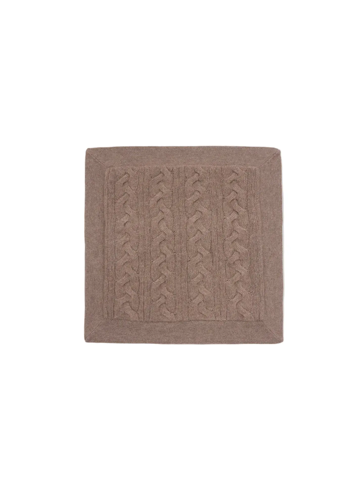 Organic Cashmere Pillow Cover - Cable Stitch-Jersey Stitch Design, Untreated Fibers, Rich and Vivid Tones, Affinity-Focused, Knitted Textile Cushion Cover with Opulent Quality