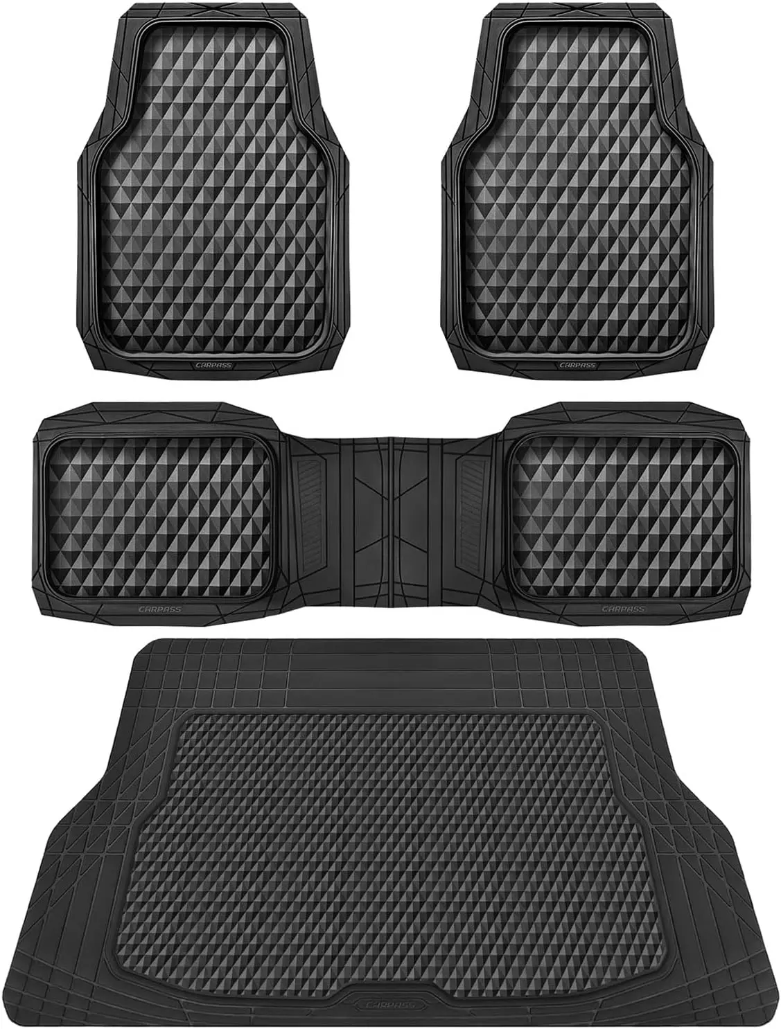 Waterproof Cargo Liner With Backrest Mat For Toyota Highlander 2020-2023 – Black TPO