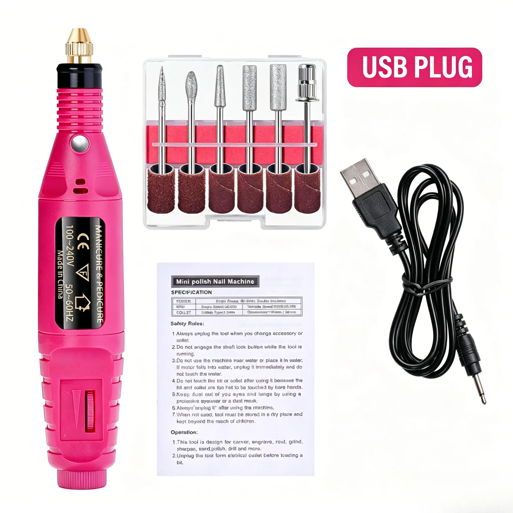 z Electric Nail Drill Machine Set Pedicure Grinding Equipment Mill For Manicure  Professional Strong Nail Polishing Tool Nail Care Products Complete Nail Kit