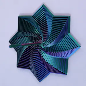 Colorful Geometric Vortex 3D Printed Toy: Multi-layered Star-shaped Structure with Gradient Color Visual Feast, Creative Stress-relief Plaything & Desktop Art Ornament, A Novelty with Distinct Niche Design Sense