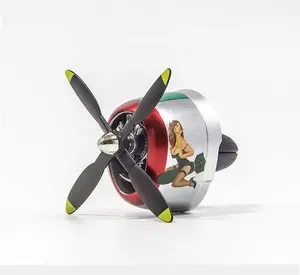P47 Thunderbolt Fighter Aircraft Car Air Freshener with Rotating Propeller Ornament Car Fragrance In-Car Vent Aroma Diffuser Mechanical Aesthetic Design