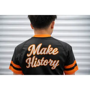 Adult Ranked Rash Guard Top — Orange/Black