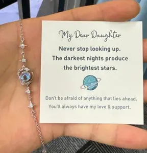 G Planet Bracelet, Exquisite Starry Sky Bracelet, Pendant made of high-quality copper, 925 sterling silver extended chain. The perfect gift for your daughter & mom Mother’s Day