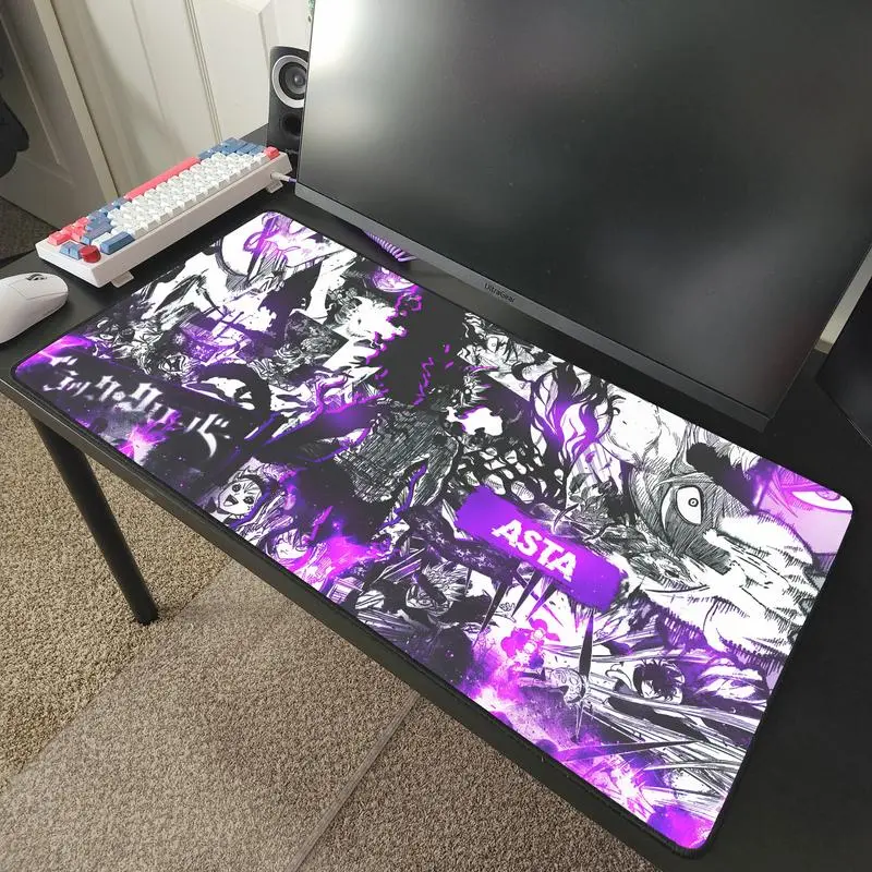 Asta Black Clover Anime Desk Mat Mousepad 31.5" x 15.5" Gaming Desk Mat Mouse Pad Accessories