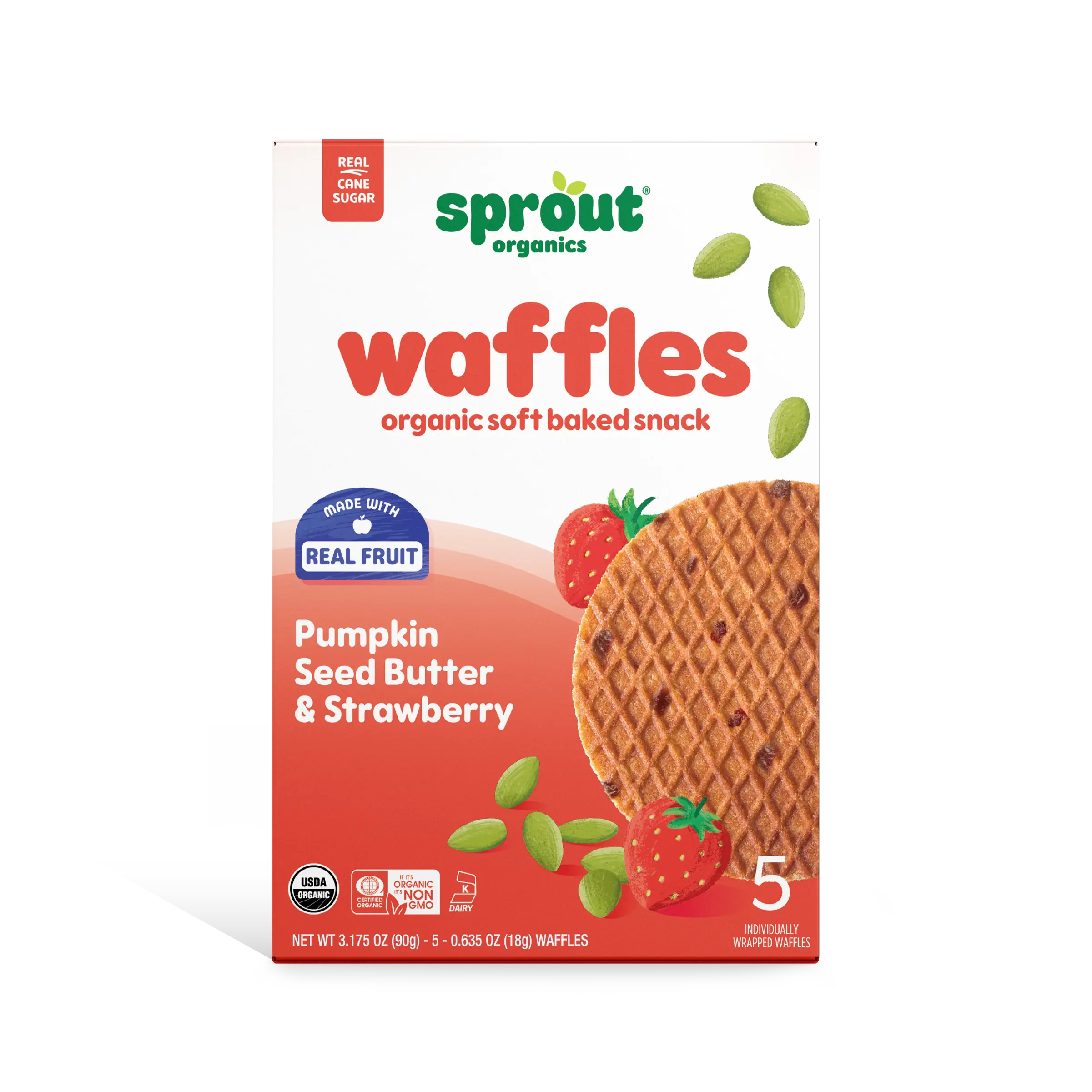 Waffles Organic Soft Baked Snack – Pumpkin Seed Butter & Strawberry – Made with Real Fruit