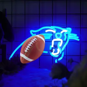 Football Neon Signs for Bar,Neon Signs for Man Cave or Garage Birthday Gifts,Team Logo Light Up Sign for Bar Dorm、 Party、 Game Room 11