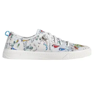 Sperry Womens Shorefront Graphic Slip On Sneakers Shoes Casual - White