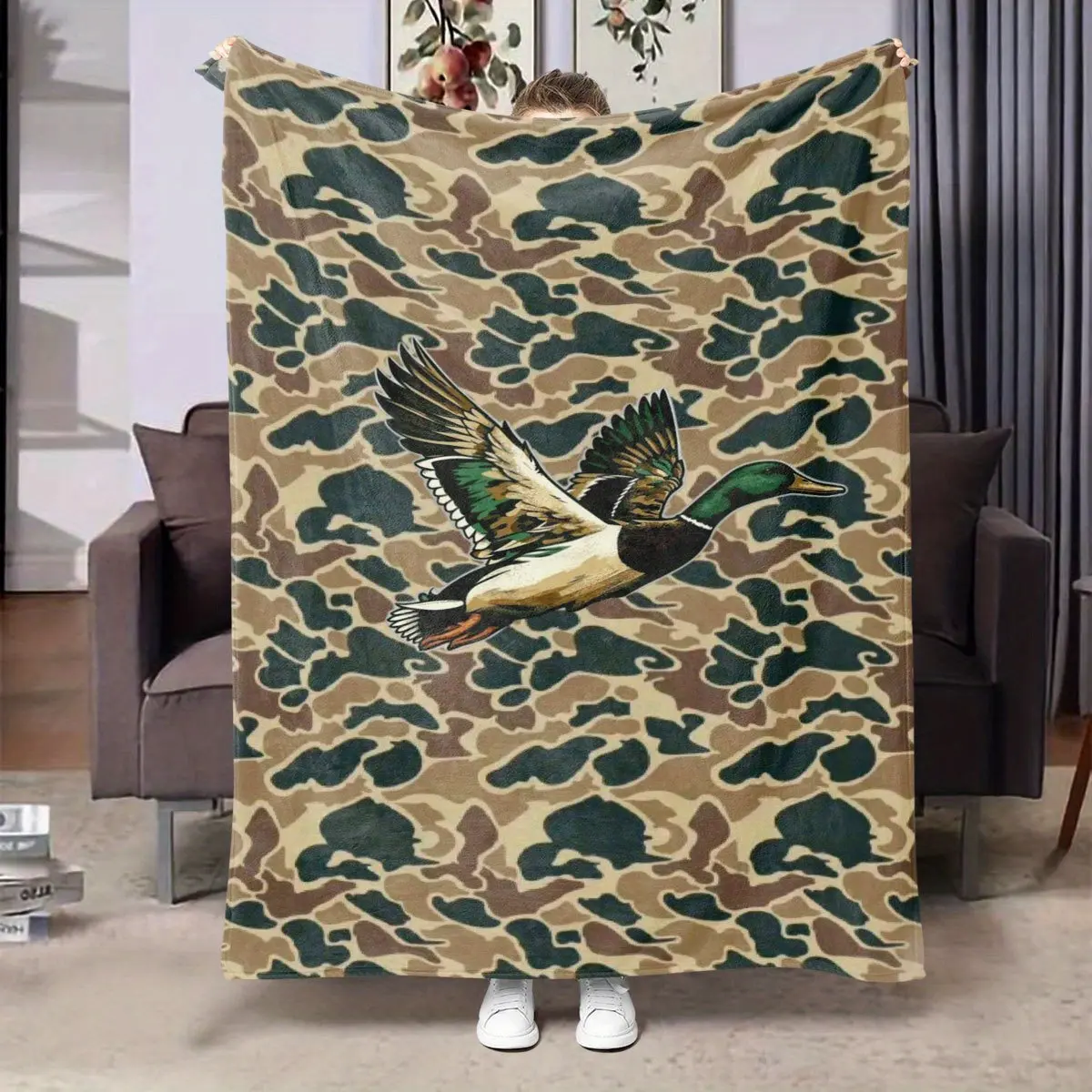 Mallard Duck Camo Blanket | Perfect for Camping & Hunting Cabin Decor | Retro Duck Camo Flannel Blanket | Cozy Hunting Vibe Throw | Vintage Mallard Duck Camo Blanket | Hunting Cabin Throw#MallardDuckBlanket #CamoHuntingThrow