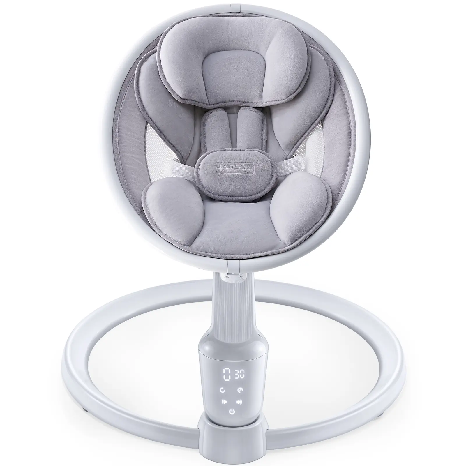 [ backtoschool ]HARPPA Electric Baby Swing, 5 Swing Speeds, Elevated Eye-Level Seat, Touch & Remote Control, Music Connectivity, Ergonomic Design & Lightweight Frame