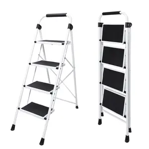 Iron Stepstool,Stepstool with Non-Slip Pedals and Comfortable Handrails, Sturdy Steel Ladder Portable Heavy Duty Stepstool for Kitchen, Garage and Outdoor Use
