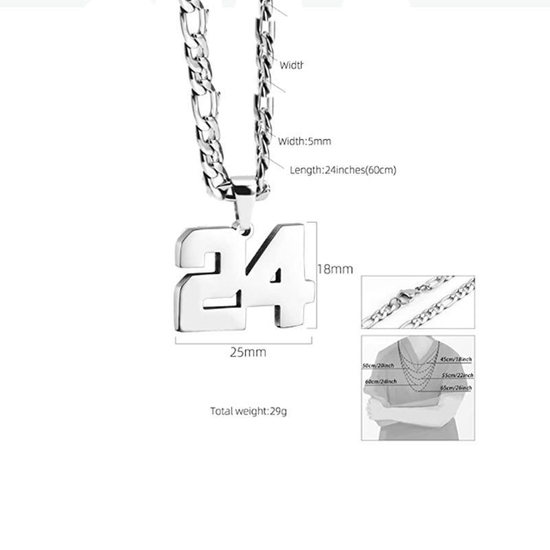 Polished Stainless Steel Sports Number '67' Necklace Extended 60cm Hip-Hop Style Thickened Construction Upgraded Version Ideal for Men Versatile Gift