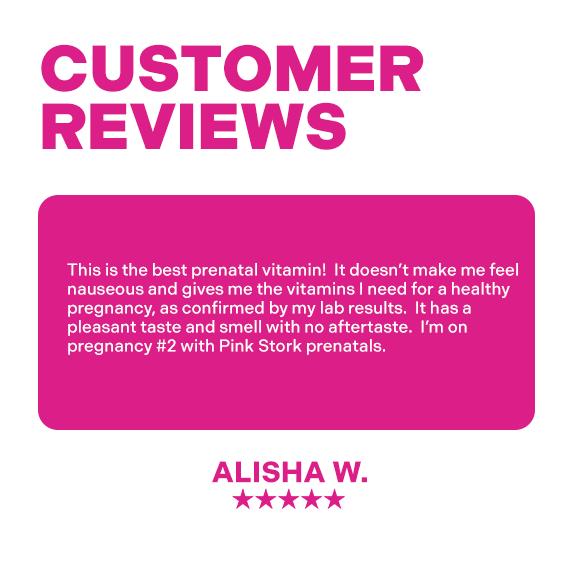 Pink Stork Total Prenatal Vitamins with DHA, Iron & Folate – 60 Mint or Berry Capsules for Pregnancy Support