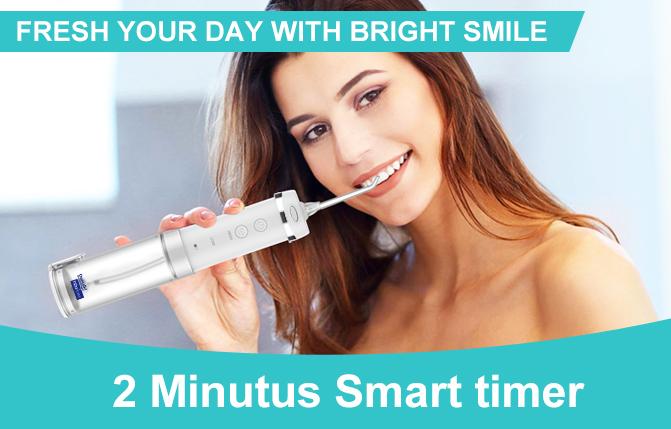 h2ofloss Water Flosser with 5 nozzles ,Cordless Oral Irrigator,300ML Rechargeable Oral Irrigator for Teeth Cleaning, Portable & IPX7 Waterproof Teeth Cleaner Pick for Braces Home Travel, mini water flosser, HF-10