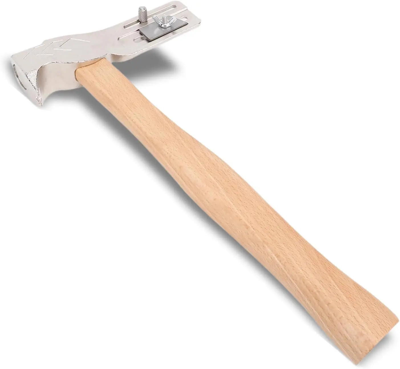 17oz Carbon Steel Magnet Roofing Hatchet with Wooden Handle, Lightweight Magnet Tool for Shingle Installation, Roof Repair