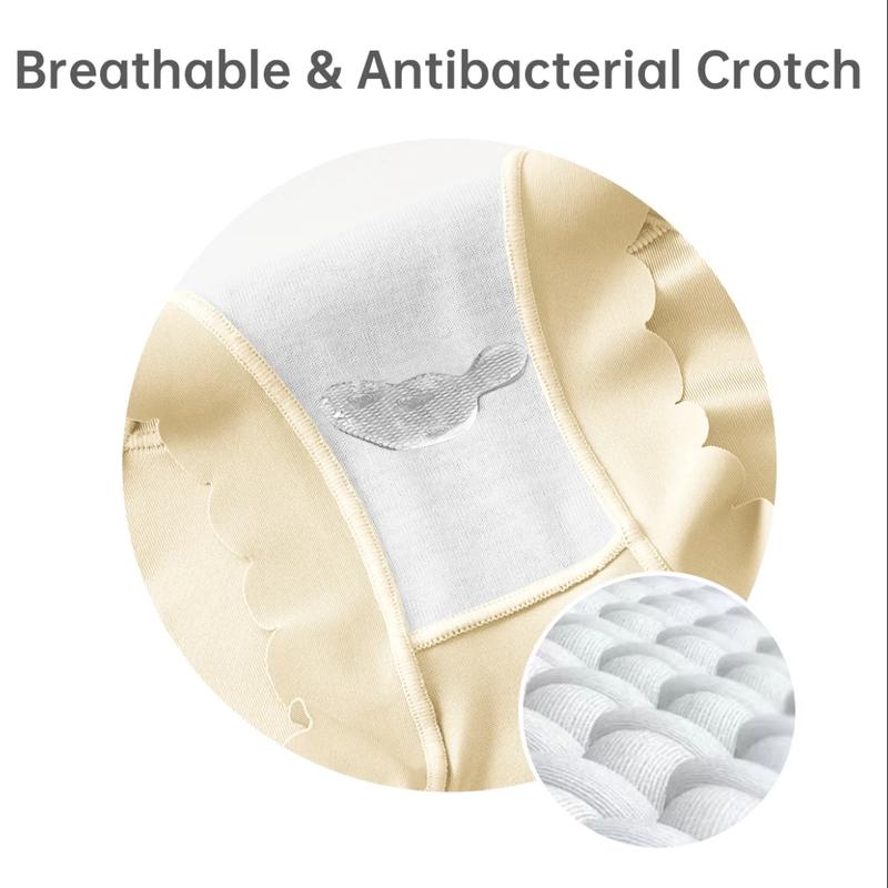 Women's Seamless Mid-Waist Underwear InvisibleComfort Breathable Underpants for Ladies 6Pcs SoftElastic Mid-Waist Waistband Basic Cotton Panties new years underwear for good luck