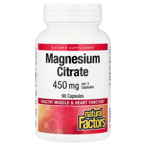Natural Factors Magnesium Citrate, 90 Capsules (150 mg per Capsule)