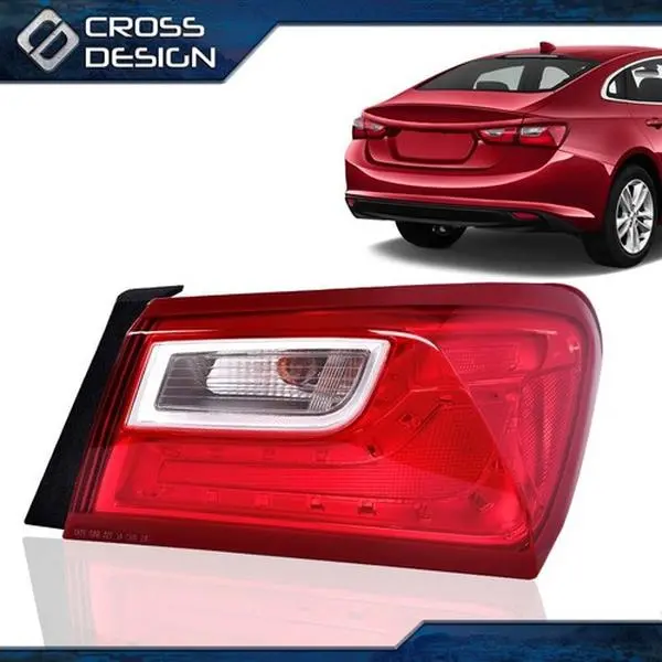 CROSSDESIGN Durable Heat-Resistant 1 x Outer Tail Light Assembly - Rear Taillights, Passenger Right-Side Brake Signal Lamp for Chevrolet Malibu 16-20, Vehicle-Specific Car Lights Accessory