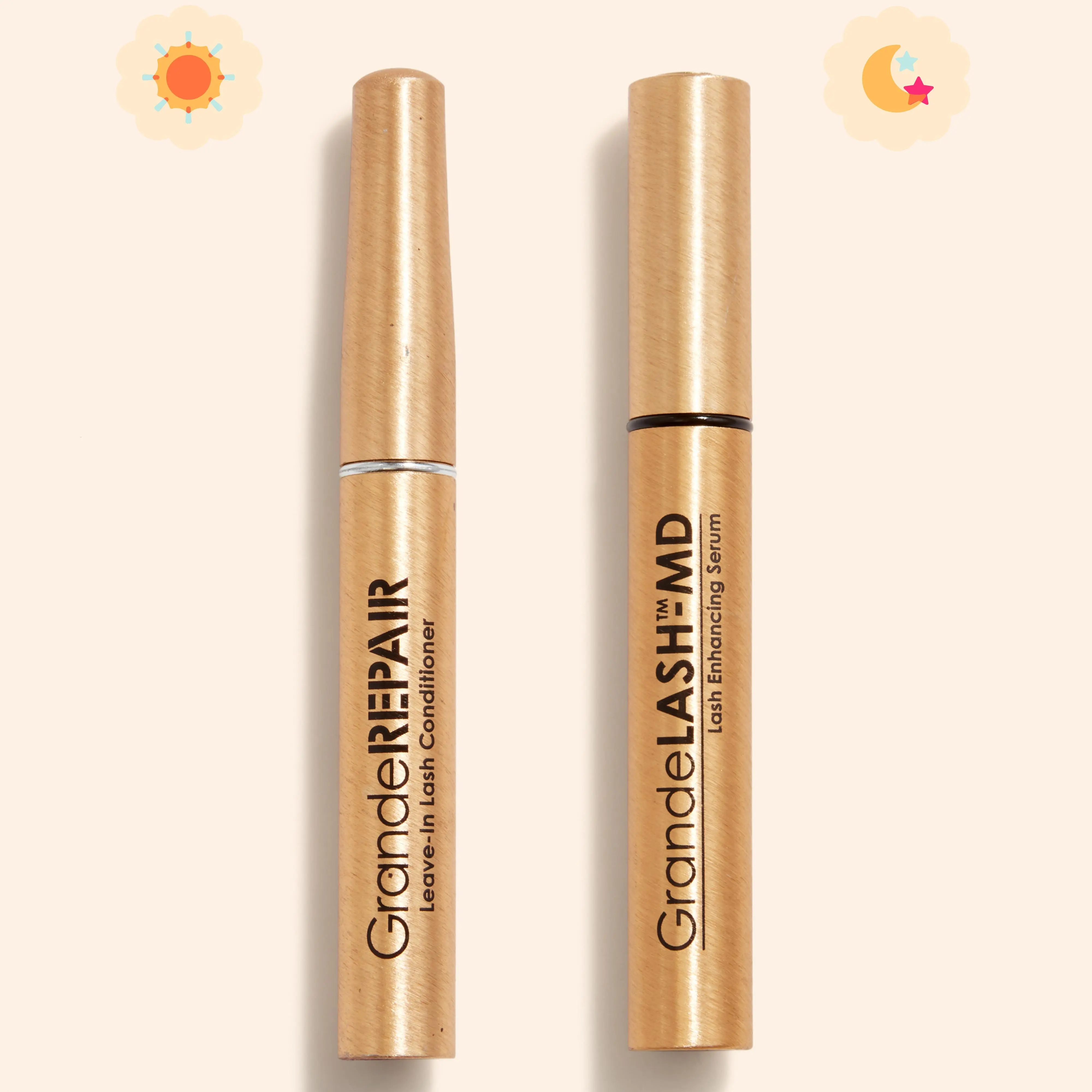 Lash Combo Dream Duo: GrandeLASH-MD Lash Enhancing Serum + GrandeREPAIR Peptide Lash Leave-In Conditioner Bundle - Cruelty Free Eyelash Enhancing Set