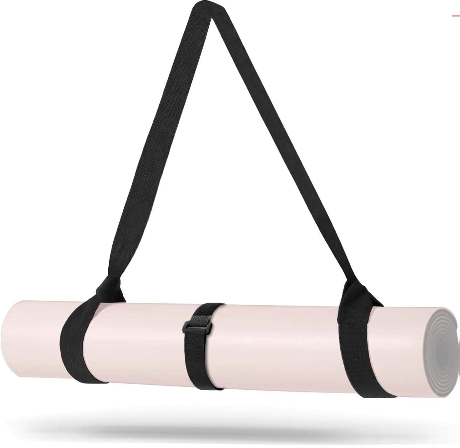 Yoga Mat Carrier Strap - Adjustable Thick and Wide Strap for Carrying Mat or Stretching, Black