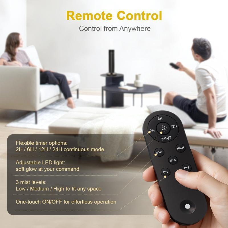 Ultimate Waterless Scent Diffuser for Large Rooms Hotel Use with Remote Timer BPA-Free High Mist Output 3 Top-Rated Oils 1000 SqFt Portable Design LED MoodLighting