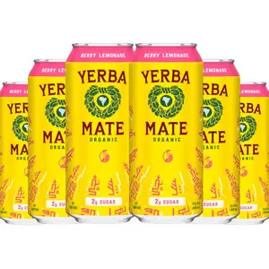 Guayaki Yerba Mate Berry Lemonade Energy Drink - 6 Pack 15.5oz