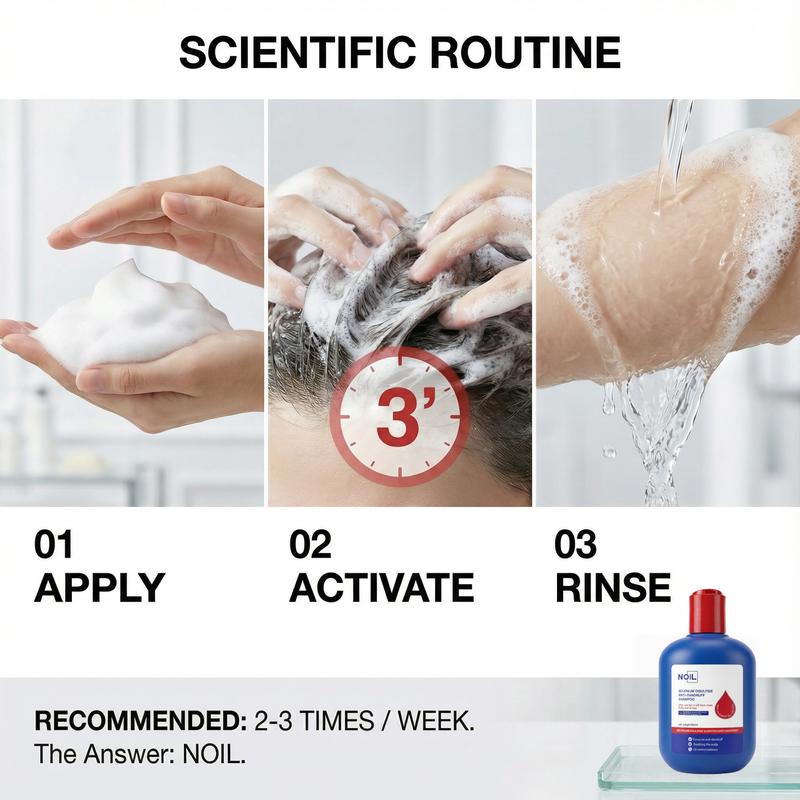 【Buy 2 Get 1 Free 】NOIL Selenium Disulfide Shampoo | Oil Control, Refreshing Anti-Dandruff & Anti-Itch | 300ML x 3 Bottles  Free Shipping