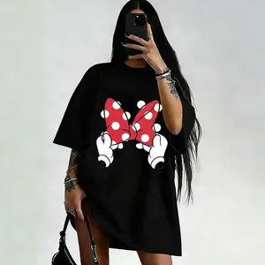 #Minnie Coquette Bow  Graphic T Shirt Women Man Short Sleeve Tee Summer 2026 Y2k Casual Tops Cartoon Print Magic Kingdom Clothes