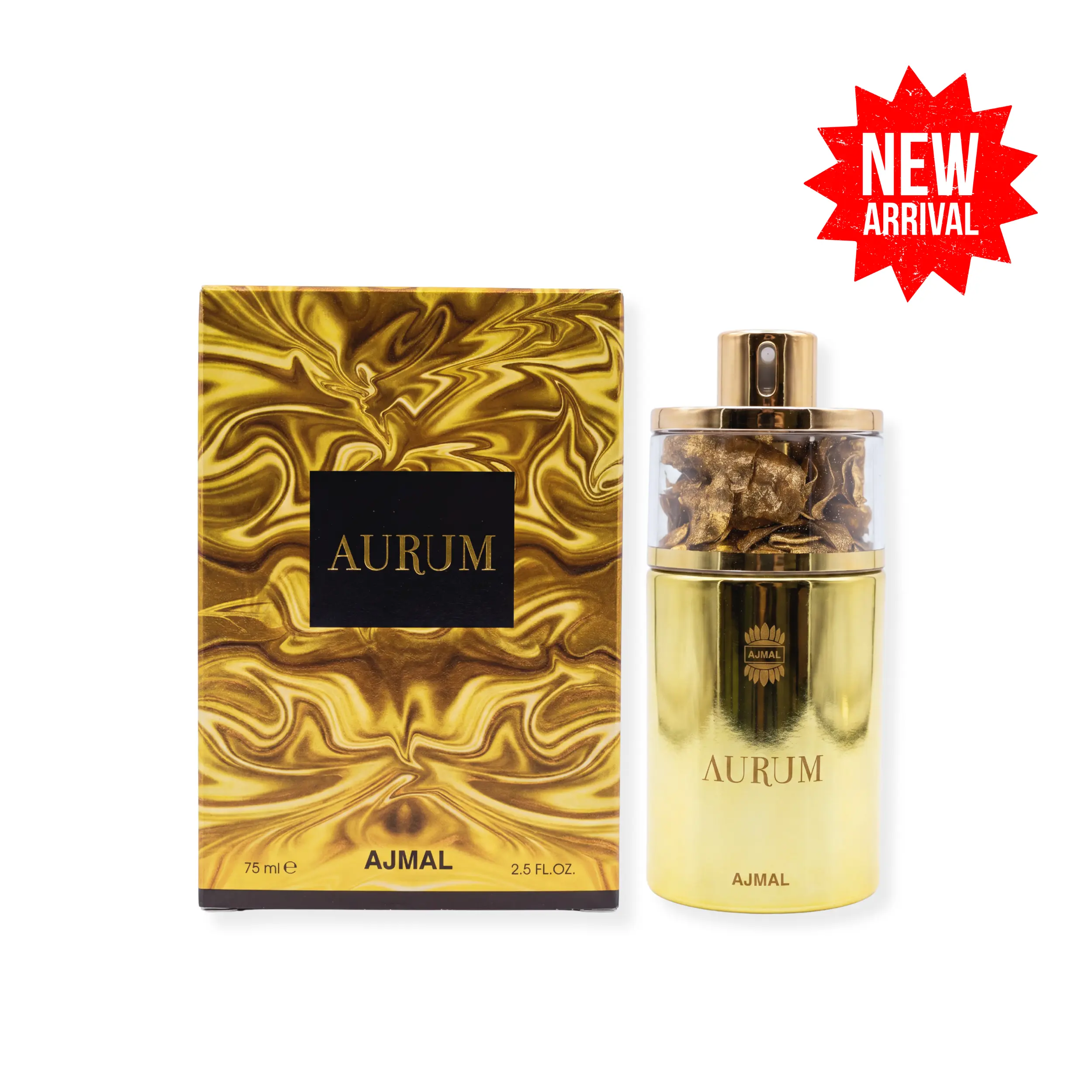 Ajmal Aurum Women's Eau de Parfum - Glamorous Fruity Floral Beauty Perfume with Amber, Musk, Sandalwood Notes, Youthful Signature Scent, 2.5 fl oz (75mL), Feminine Energy, Fragrance Bottle Liquid