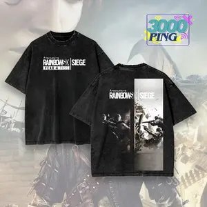 Rainbow Six Siege Hoodie & T-Shirt Year 4 Pass Graphic, Vintage Acid Wash Apparel, Tactical Shooter Game Merch, Wall Breach Pullover, Unisex Cotton Top