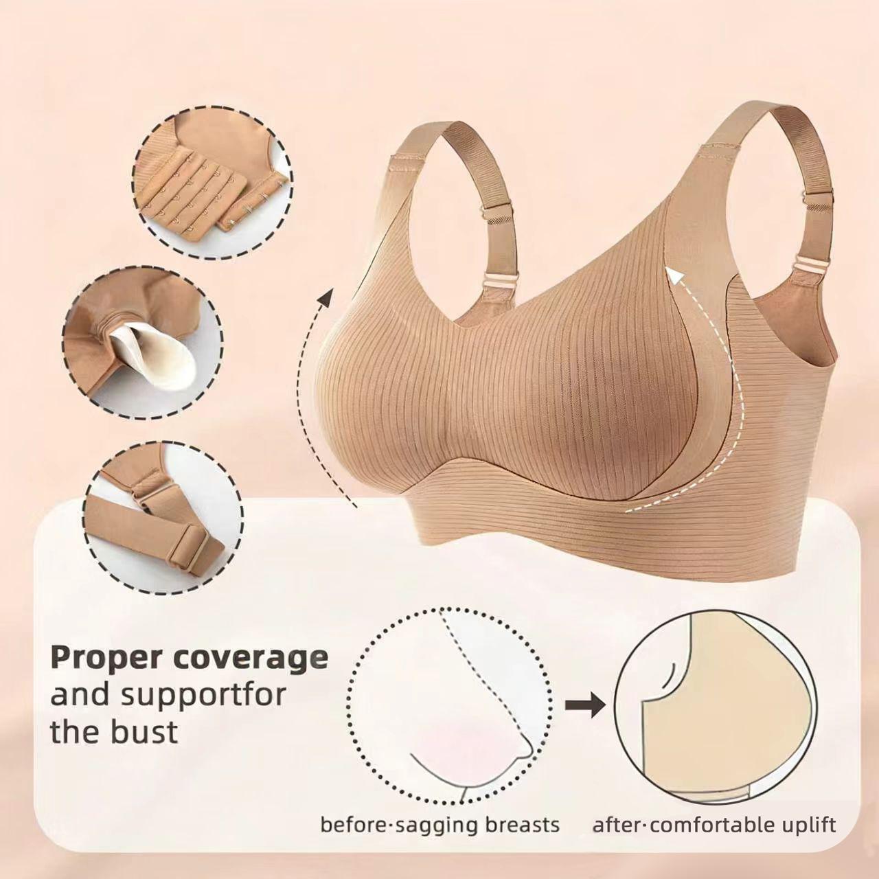 3/4/5/6 Pieces Women’s Solid Color Wireless Bra — Comfortable, Breathable, Elegant, Seamless Push-Up Bra; Women’s Underwear; Soft Underwear for All Seasons; Bras for Women