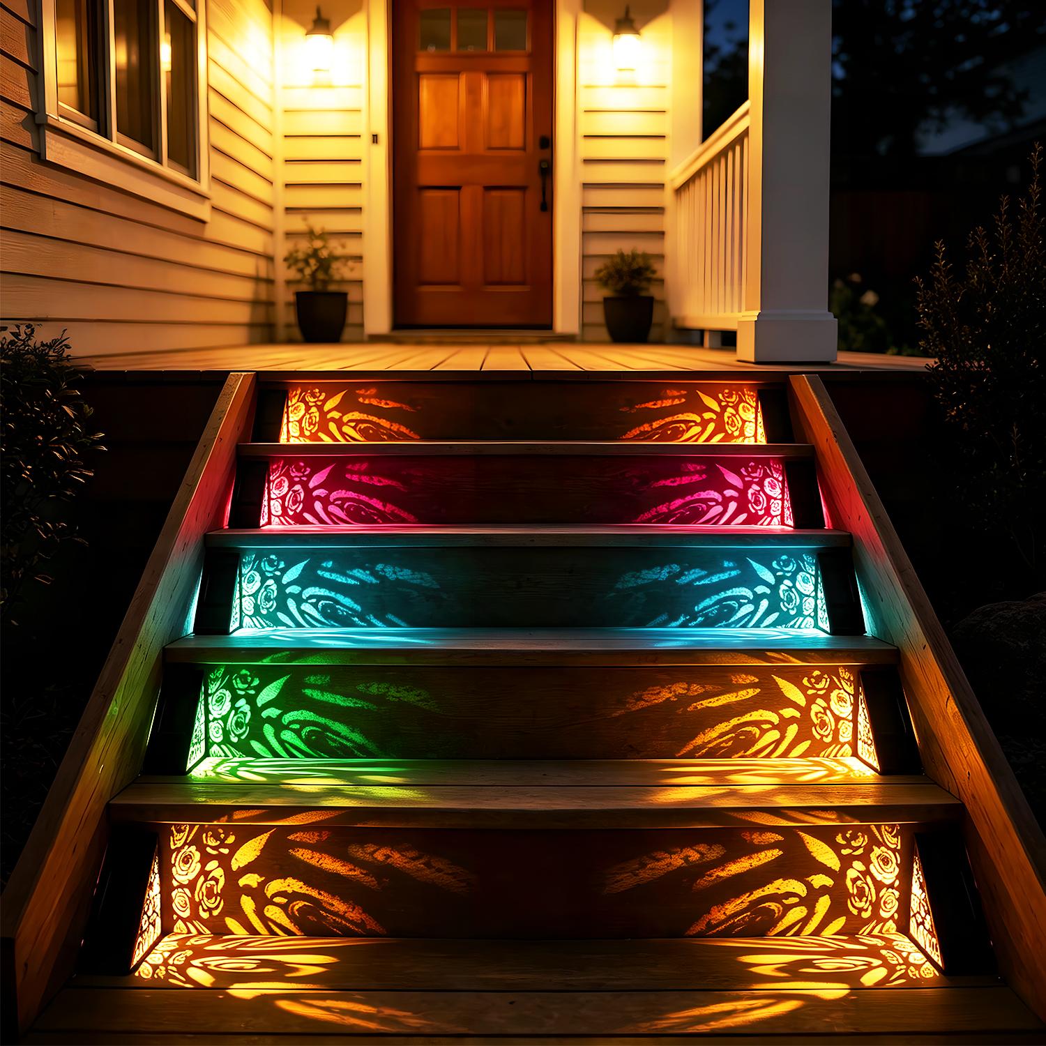 Solar powered automatic outdoor stair light
