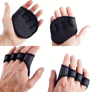 Half-finger Fitness Exercise Gloves, Palm Dumbbell Grips Pads Gloves for Weight Lifting Gym Training- 1 pair