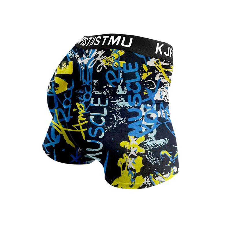 KJFISTMU 10-piece men's printed boxer briefs, casual, comfortable, and breathable, antibacterial and odor-resistant, long-lasting shape retention. Soft daily wear underwear, suitable for year-round wear, elastic boxer briefs for men. Menswear Socks