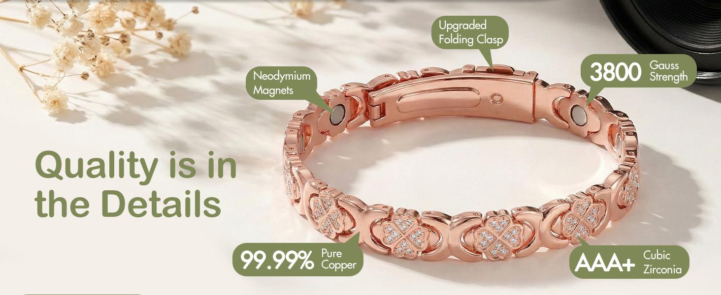 Jecanori Pure Copper Magnetic Bracelet for Women 3500 Gauss Effective Magnets Trendy Stack Bangle Stretch Design Modern Fashion Jewelry Gift SpringStatements Jecanori Pure Copper Magnetic Bracelet for Women 3500 Gauss Effective Magnets Trendy Stack Bangle Stretch Design Modern Fashion Jewelry Gift SpringStatements