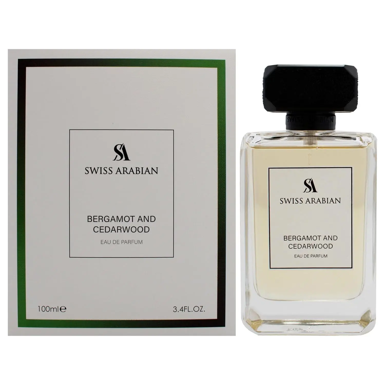 Swiss Arabian Bergamot and Cedarwood – 3.4 oz Eau de Parfum for Men – Long-Lasting Citrus Woody Cologne – Elegant Arabian Fragrance with Lavender, Cinnamon & Patchouli